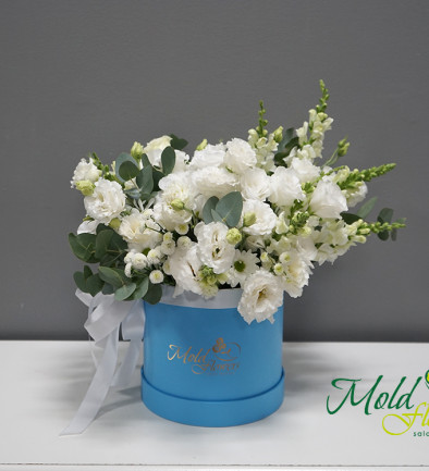 Blue Box with White Flowers, ''Azure Coast'' photo 394x433